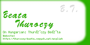 beata thuroczy business card